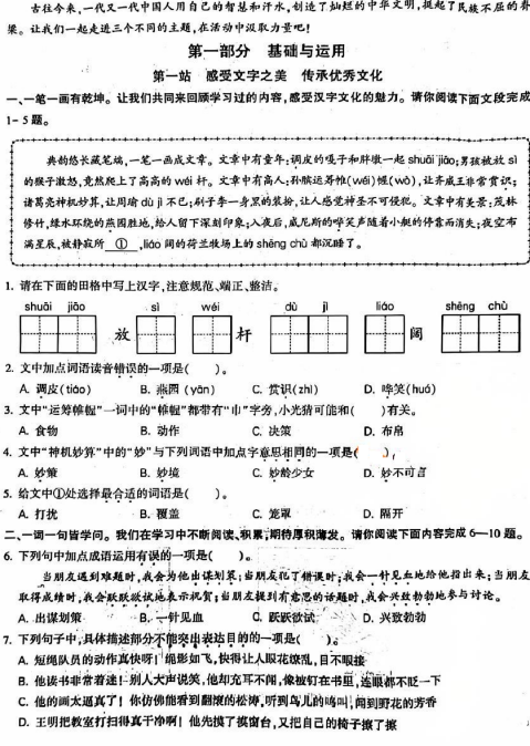 北京市大兴区2024-2025学年五年级下学期期末考试语文试题