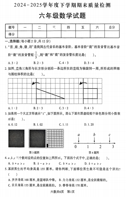 湖北省荆门市京山市2024-2025学年六年级下学期期末数学试题 湖北省荆门市京山市2024-2025学年六年级下学期期末数学试题